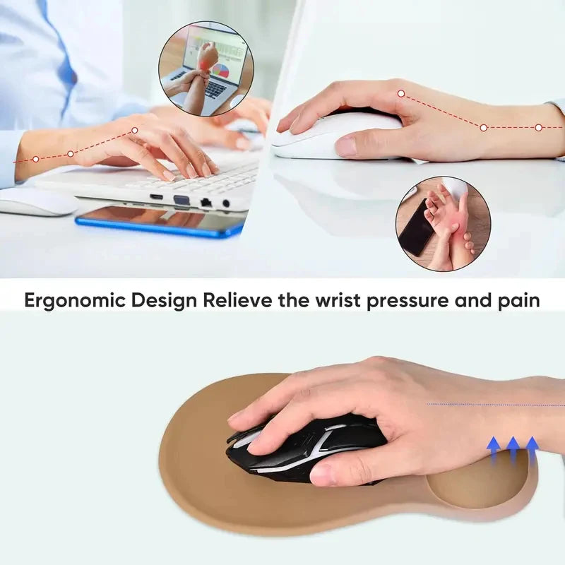 Ergonomic Gel Mouse Pad with Wrist Rest Support, Comfortable Gaming Mousepad with Non-Slip PU Base, Pain Relief Computer Desk Ma