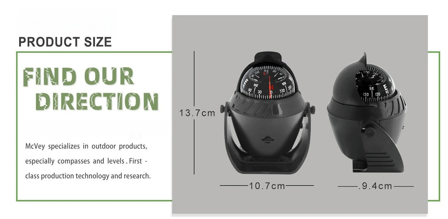 High Precision LED Light Pivoting Compass Navigation Electronic Compass For Marine Boat Car