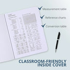 Hard Cover Composition Notebook, Green Marble Comp Book, 9.75″ x 7.5″, 5x5 Grid Graph Ruled, 100 Sheets 200 Pages