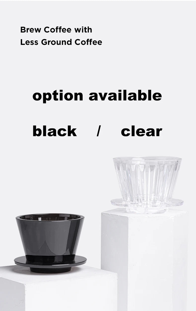 TIMEMORE B75 Basket Coffee Dripper Crystal Eye Pour Over Coffee Filter PCTG 1-2Cups Coffee Maker Flat Bottom Increase Uniformity