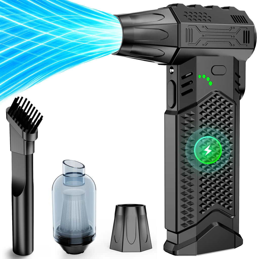 Computer Keyboard Vacuum Cleaner Powerful Turbo Fan Violent Jet Blower Cleaning Tools Air Duster Hair Dryer Electric for Car Camera Home Outdoors Camping Truck RV Universal