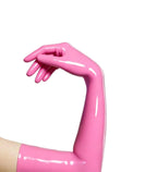 Transparent Tone Latex Short Gloves Stretchy Natural Rubber Full Finger Gloves