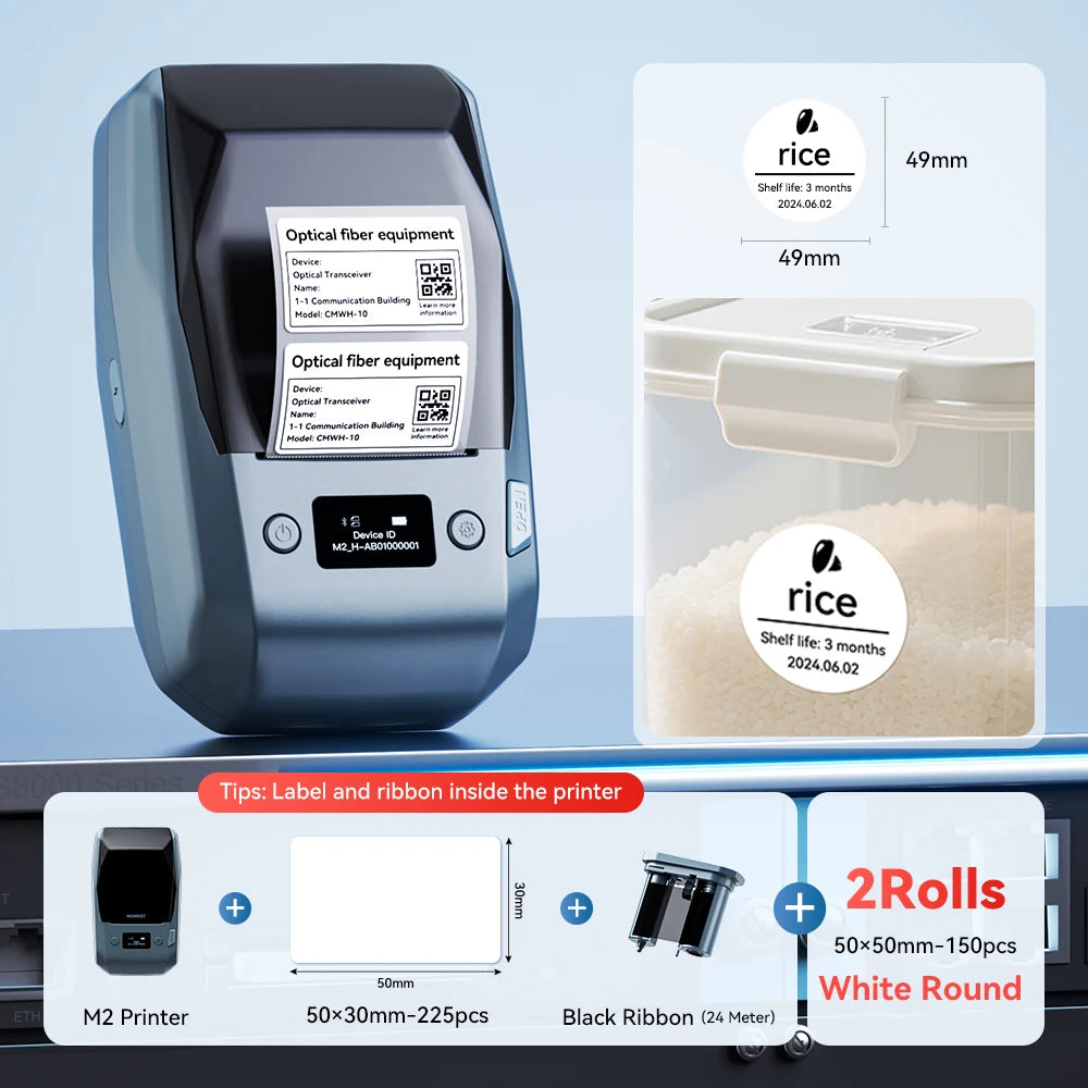 Niimbot M2 Portable Thermal Transfer Label Printer Multi-function Sticker Label Maker Machine for Office Clothes Tag Power Cable