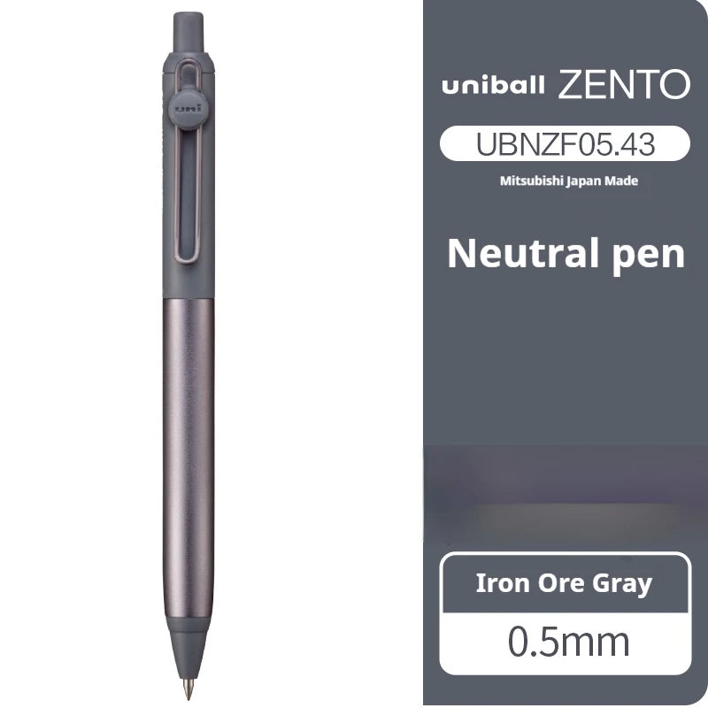Japanese uni-ball ZENTO Gel Ink Pen Limited Flow Model Metal Push Ultra-Smooth Writing 0.38/0.5mm Signing for Students Business