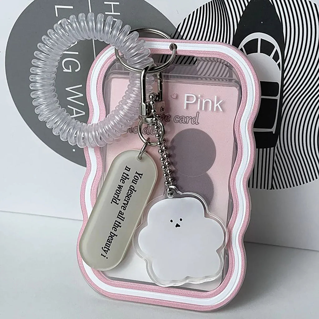 Creative Kpop Photocard Holder Transparent Keychain Photo Sleeve Bus Student Card Case Protector