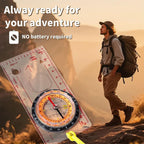 Multifunctional Equipment Guiding Tools Transparent Plastic Compass Map Ruler Hiking Camping Survival Outdoor Hiking Accessories