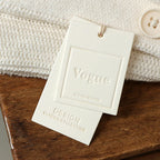 Custom Luxury Garment Swing Tag Clothing Brand Price Label 3D Embossed logo Paper hang Tag