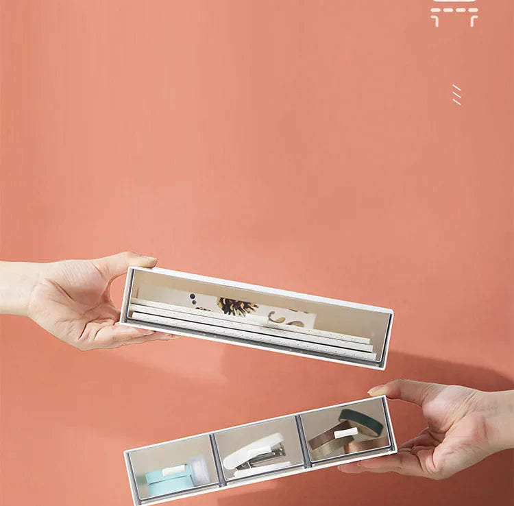 Desk Storage Drawers Desk Document Sundries Holder Cosmetic Desktop Organizer Box Cabinet Home Office Stationery Stackable Box