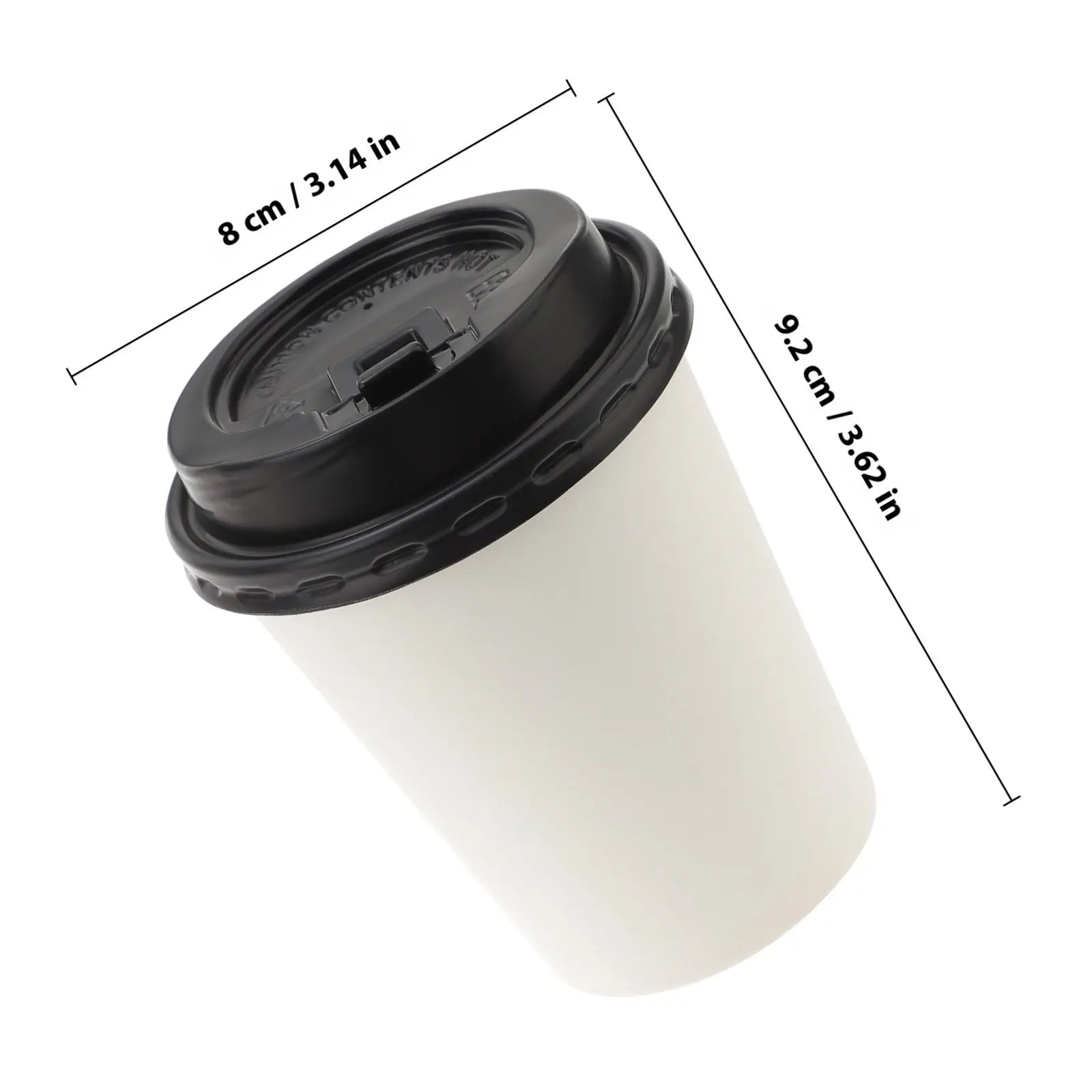 50Pcs Paper Coffee Cups Disposable Takeaway Cups Lid Included 8Oz 280Ml Hot Cold Beverage Insulation Leakproof