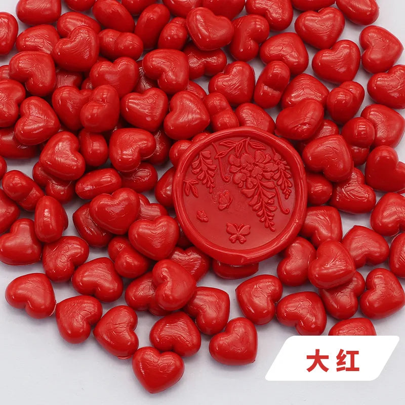 100pcs Heart-Shaped Sealing Wax Beads for Wax Seal Stamp, Great For Embellishment Of Card Envelope, Wedding Invitation
