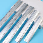 10pcs Straight Aluminum Ruler 15Mm 20Mm 30Mm 40Mm 50Mm Multi-Color Metal Ruler Set For Students Stationery Geometry Tools