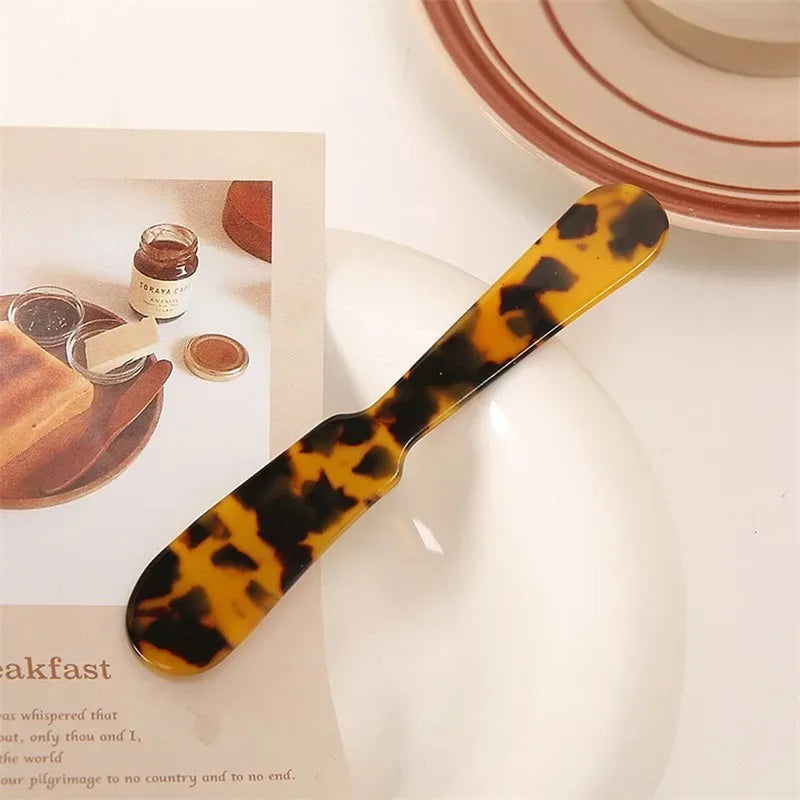 Acrylic Ice Cream Spoon Unbreakable Unique Pattern Tableware Spoon Cake Ice Cream Spoon Butter Cutter
