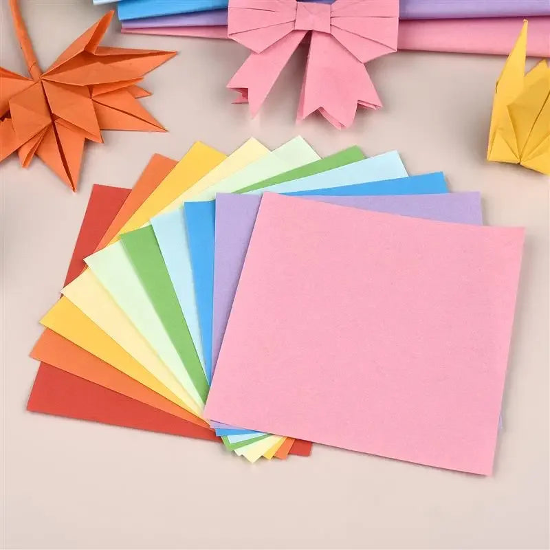 100Pcs Cardstock Paper Double Sided Folding Origami Paper Square Paper Crane Craft DIY Wish Paper Art Material Jewelry Tools ﻿