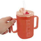 Adult Sippy Cup with Lid and Straw Plastic Mug Drinking Cup Disabled Elderly Spill Proof Dysphagia Cup Parkinsons Aids Living