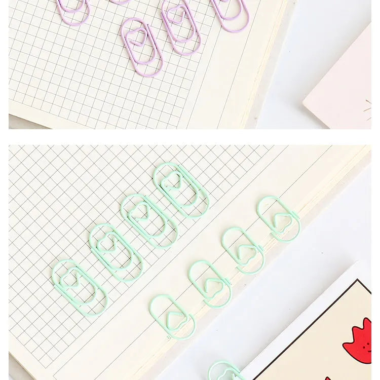 TUTU 50pcs /bag mini heart gold rose gold Color Clip Bookmark binder clip Office Accessories paper Clips Patchwork Clip H0481