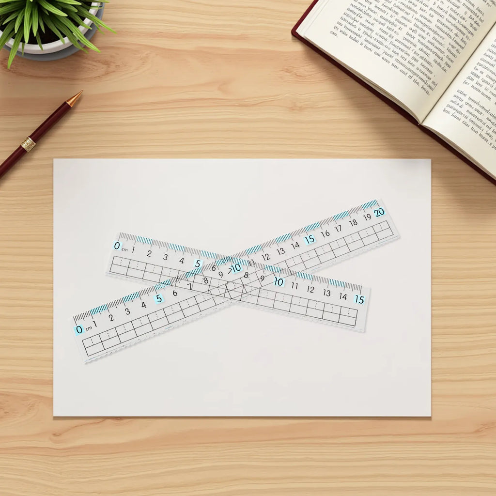 10Pcs Flexible Plastic Rulers 15Cm 20Cm Clear Transparent Metric Rulers Vision Protection School Office Drawing