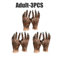 Mummy Hand Latex Gloves for Halloween Easter Costume Lifelike Zombie Prop for Adults Children Party Favor Spooky Dress-Up