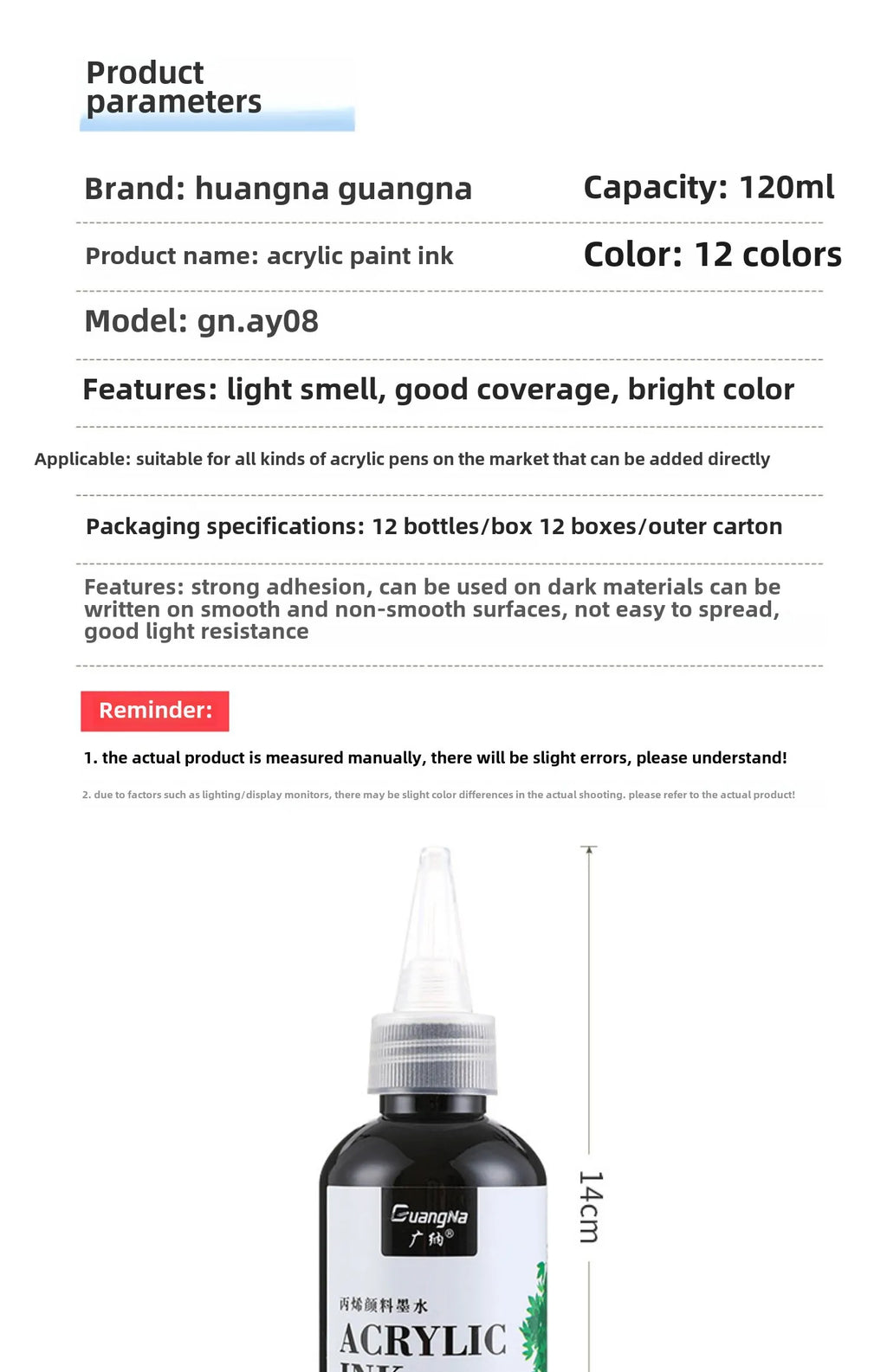 Premium Quality Water-based Ink Refill for Acrylic Paint Pen and DIY Crafts - Ideal Ink Supplement for Artists and Hobbyists