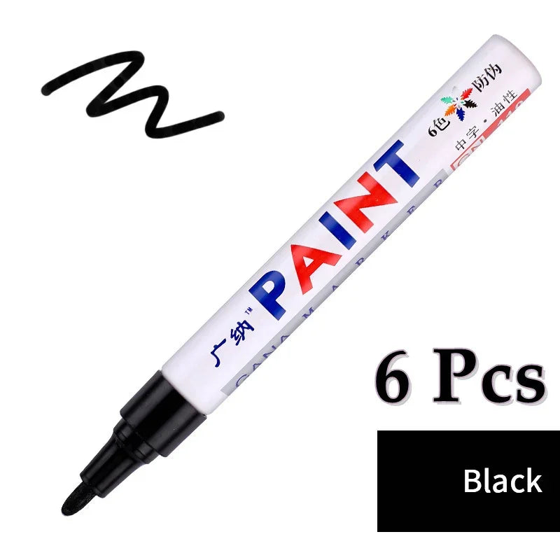6/12 Pcs Paint Pen Metal Paint Pen Waterproof Colorful Oil-based Markers Industrial Marking Painting Graffiti Paint Oil Pen