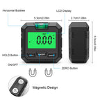LCD Digital Angle Gauge Magnetic Protractor Inclinometer Mini Level Meter 360 Degree Angle Finder Goniometer for Decoration