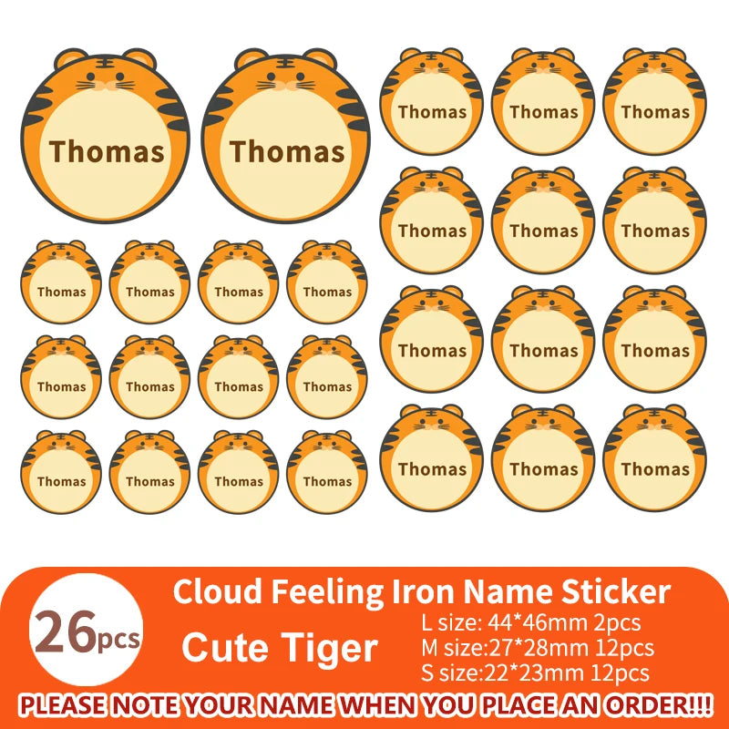 Multi Style Personalized Embroidery Name Sticker Clothes Label Decals Washable Iron On Tags Children Uniform Stickers Custom