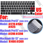 Silicone Keyboard Cover for All MacBook Air/Pro 13 14'15'16 inch,M1,M2,M3 M4 M5 Chip Model A2918,A2992,A3113,A2337,A2941 US & EU