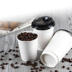 50pcs Disposable Coffee Cups Insulation Takeaway Double-Layer Paper Cup Disposable Takeaway Double Layer Coffee Cup with Lid