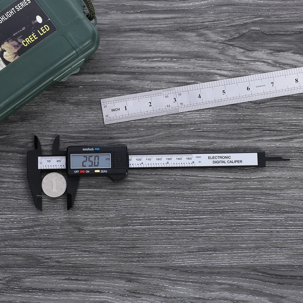 Multipurpose Vernier Caliper Digital High-strength Plastics 4 Measuring Functions 0.1mm Accuracy for Auto Machinery