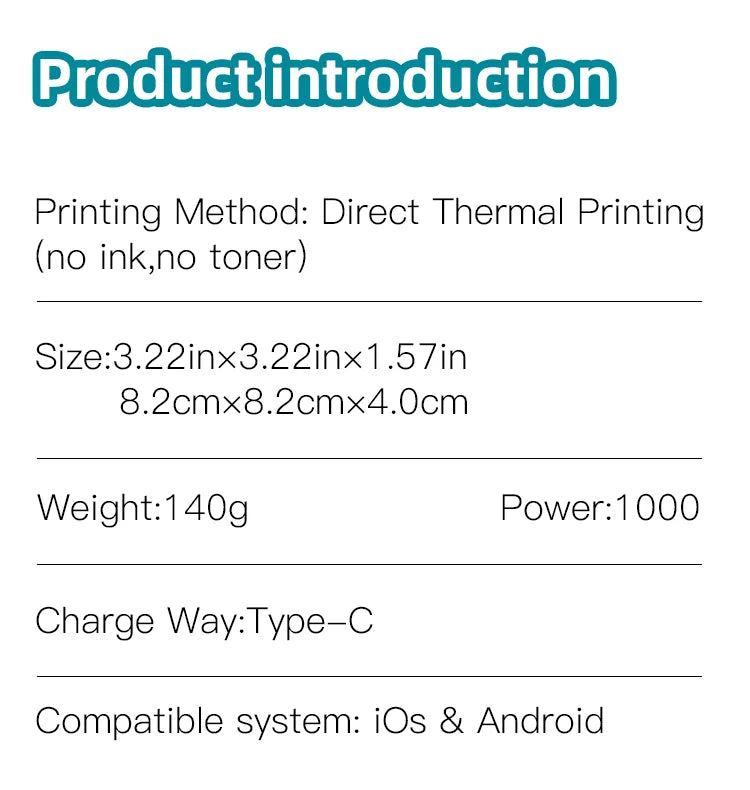 Dolewa D2 Label Maker Printer Portable Printer Thermal Paper Printer Label Sticker Paper Printer for Photo Printing