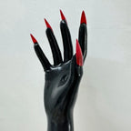 Latex nail art short gloves black Halloween cosplay gloves