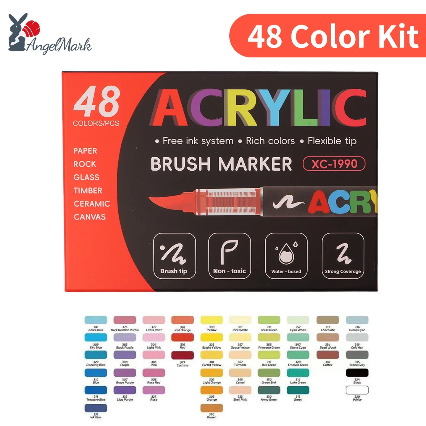 12-168 Colors Acrylic Paint Pen Marker Brush Tip Paint Marker For Rock Painting Wood Canvas Stone Christmas Gift DIY Craft
