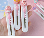 1pc Mini Portable Art Knife Students Use Envelope Opener Cute Cartoon Paper Cutter Office Stationery Express Unpacking Device