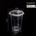 10/20/50pcs Transparent Disposable Coffee Cup Without Straw Suitable for Smoothies and Cold Drinks