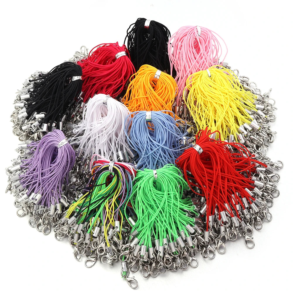 20/100Pcs Lobster Clasp Lanyard Strap Cord Mobile Phone Lanyard Polyester Key Chain Cords Charms Keyring For DIY Jewelry Making