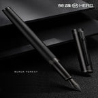 HERO Black Forest Metal Fountain Pen Titanium Black Extra Fine Nib 0.38/0.5mm Students Practice Calligraphy Writing Gift Pen