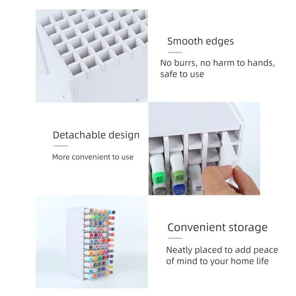 New PVC Art Marker Rack 72/120/180/240 Grids Large Capacity Marker Pen Holder Multi Slots Mark Pen Storage Box Art Tools