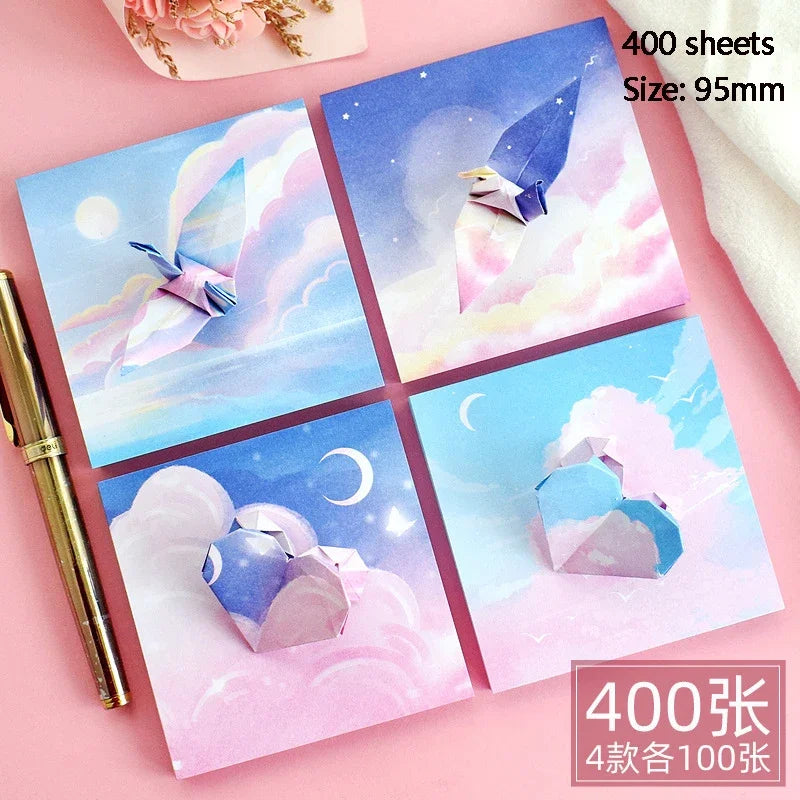 400Sheets Origami Paper Craft Folding Lucky Wish Paper Crane Craft Double Sided Folding Lucky Wish Paper DIY Color Scrapbooking