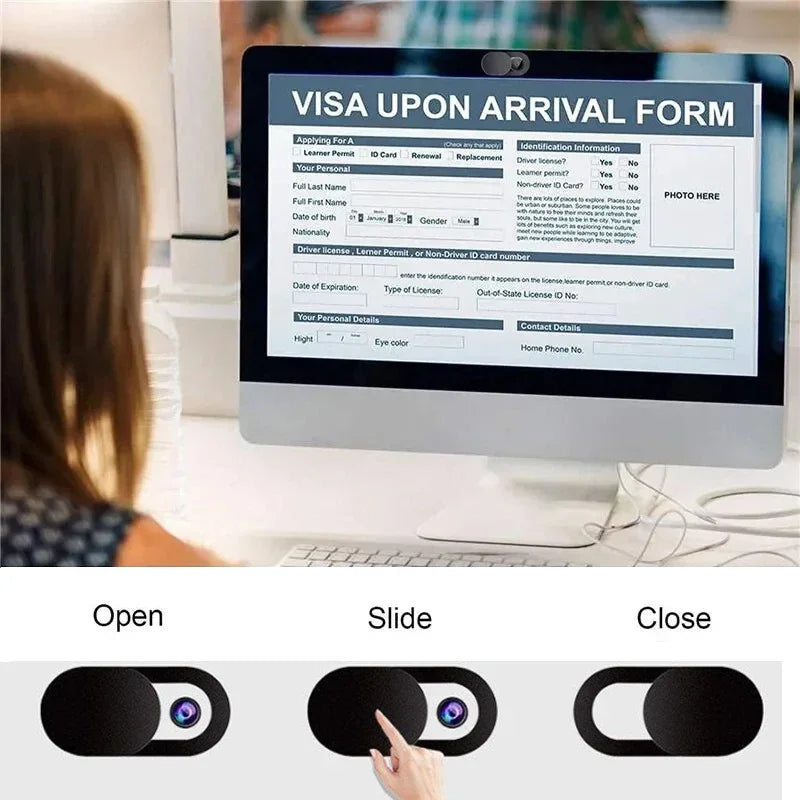 1/20PCs Webcam cover shutter magnet slider universal antispy camera cover for Web laptop iPad MacBook phone lens privacy sticker