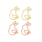 10pcs Adorable Rabbit Heart-Shaped Paper Clip Bookmarks - Perfect for Students, Bookmark Organizer, and DIY Craft Projects