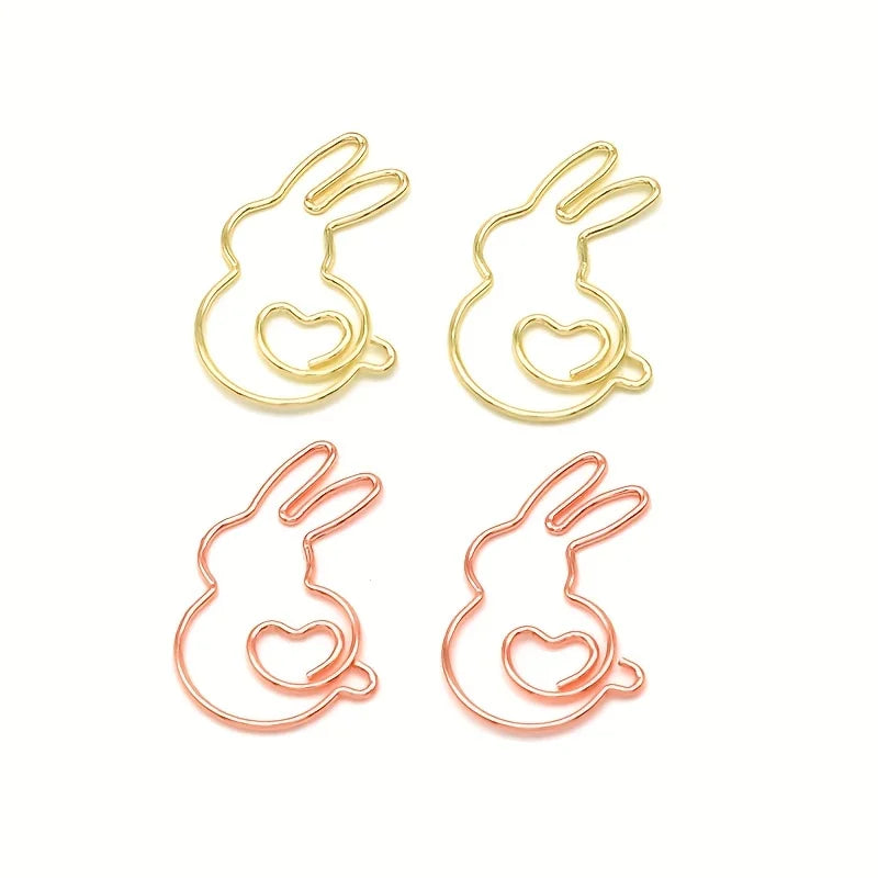 10pcs Adorable Rabbit Heart-Shaped Paper Clip Bookmarks - Perfect for Students, Bookmark Organizer, and DIY Craft Projects