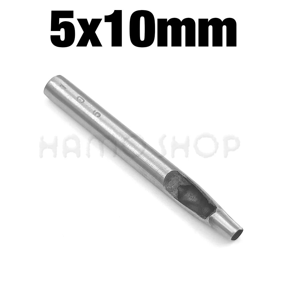 1pc 4mm/5mm Width Leather Oval Shape Hole Punch Steel Craft Hollow Hole Punch Leather Tools Leather Belt Hole Punch DIY Tools