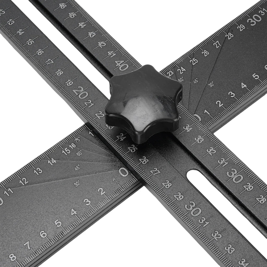 Aluminum Alloy T Square Hardware Jig 3 Sliderd Design Clear Markings Aluminium Alloy Body 60cm for Home Crafting Projects