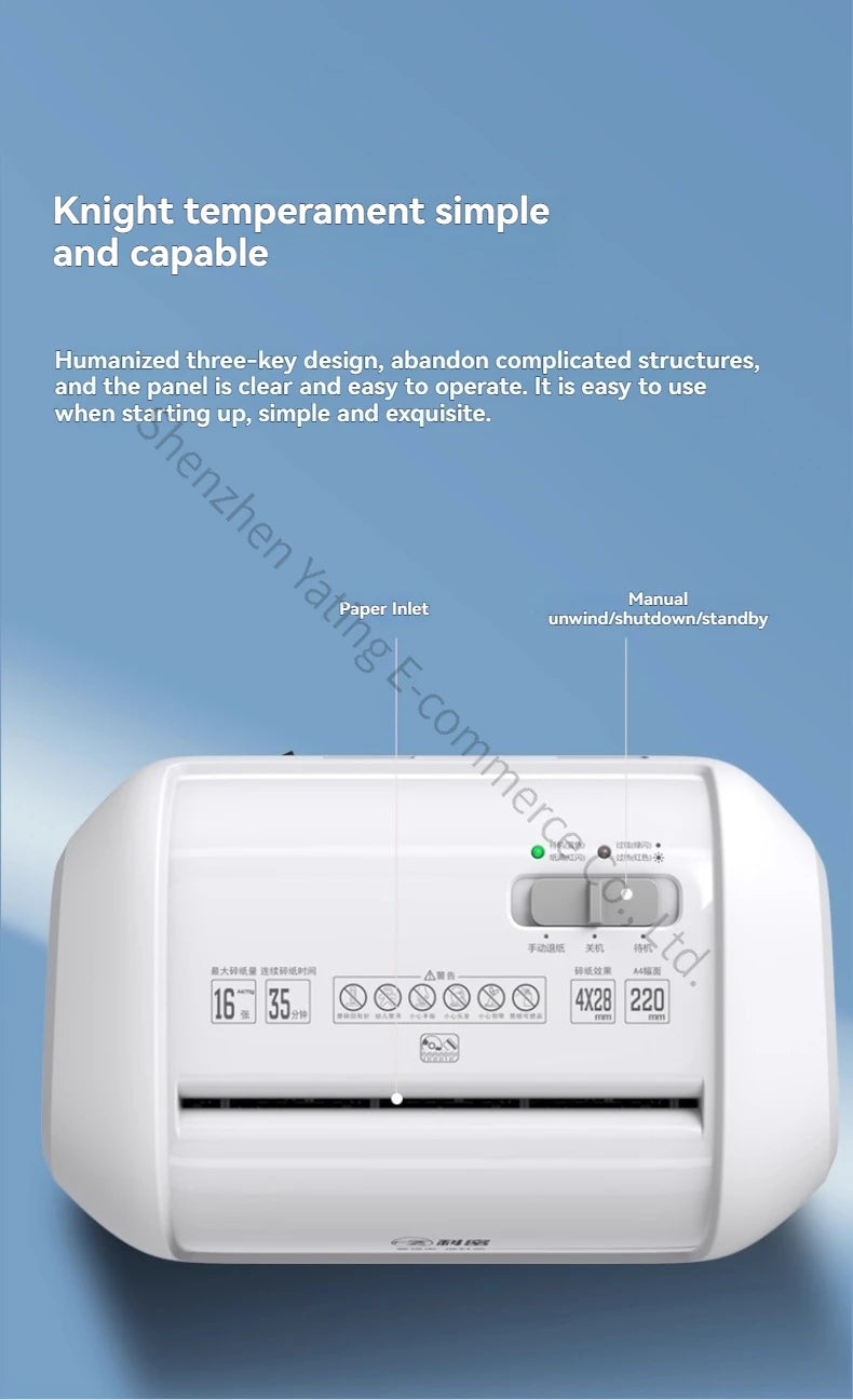 25L 4435 Office Electric Shredder for Shredding Paper Particles Book Nails Cards Confidential Specific Document Shredder Level 5