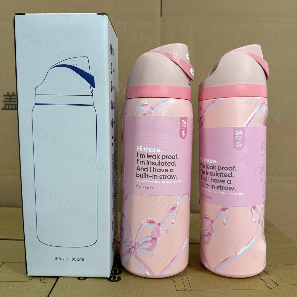 Portable Fruit Car Cup Thermoses Summer Soccer Stainless Steel Insulated Cup 32OZ Large-capacity Football Water Bottles