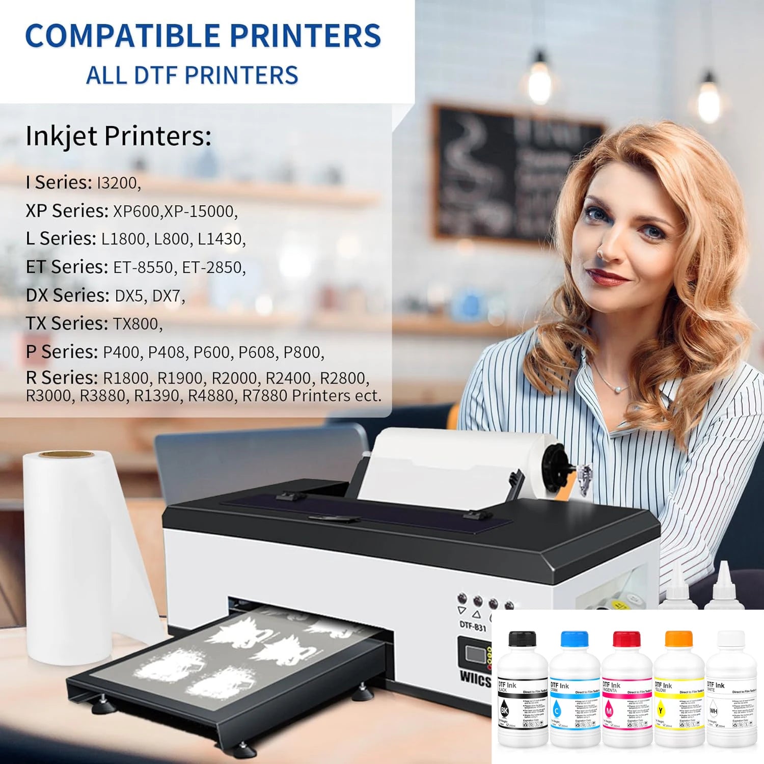 250ML DTF Ink Kit For T-shirt Transfer Printing For Epson L800 L1800 XP-15000 XP600 TX800 P600 P608 P800 DX5 DX7 i3200 4720