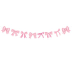 Pink bow Birthday Disposable Tableware Set Paper Plates Cups Napkins Girls Party Decoration Supplies