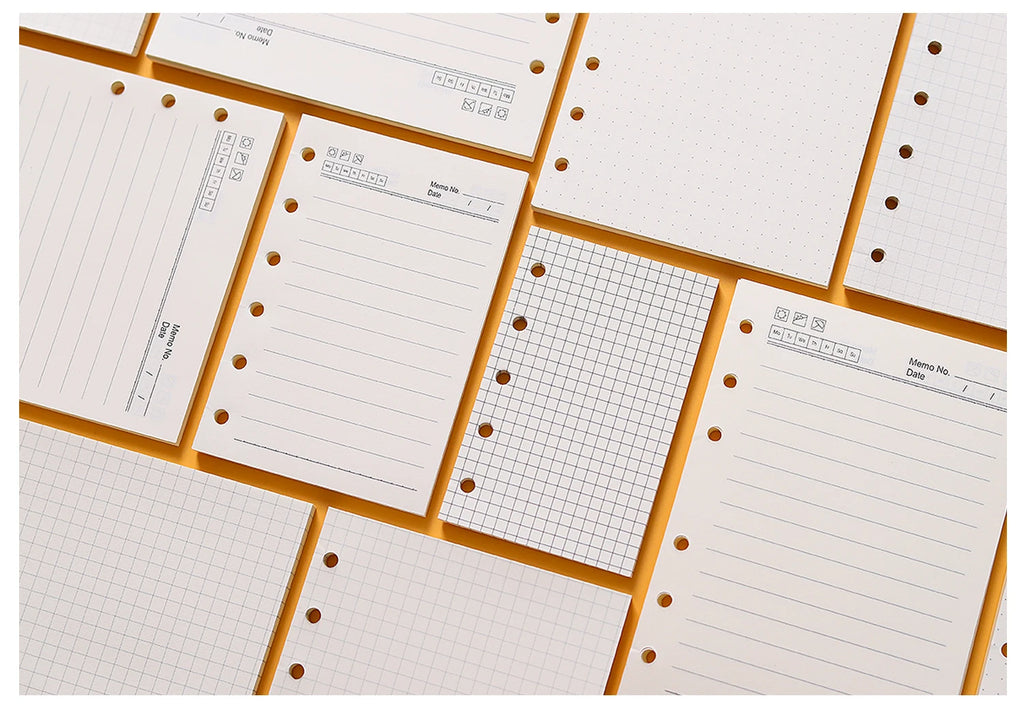 High Quality Ring Binder Notebook A5 Personal A6 A7 A8 Size Insert Refills Loose Leaf Spiral Diary Planner Inner Core 100g Paper
