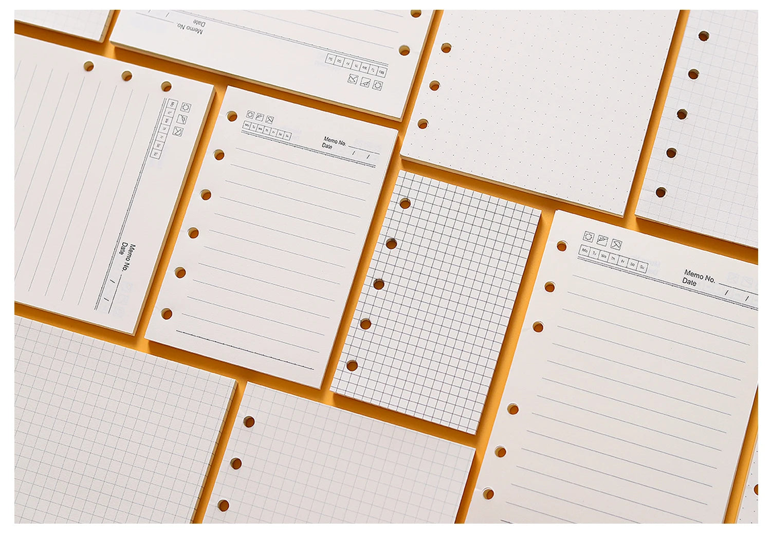 High Quality Ring Binder Notebook A5 Personal A6 A7 A8 Size Insert Refills Loose Leaf Spiral Diary Planner Inner Core 100g Paper