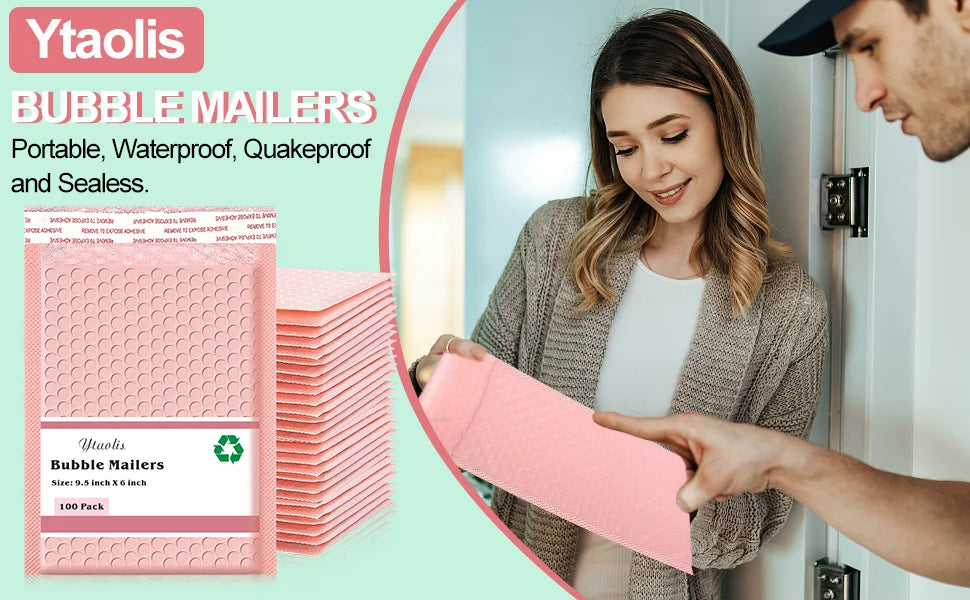 100Pcs Bubble Mailer Envelope Mailing Shipping Packaging Small Business Supplies Self Seal Bubble Waterproof Express Envelope