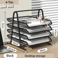 Sliding Paper Tray Organizer Metal Mesh Desktop File Storage Rack Document Letter Holder for Office Home School Classroom